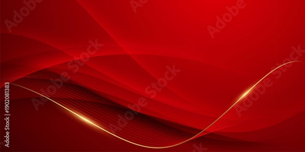 Obraz Abstract background design modern red and gold geometric elements vector illustration