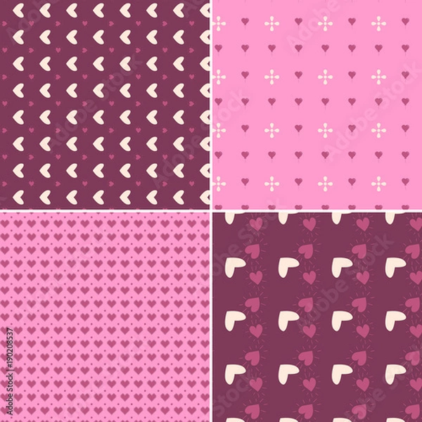 Obraz Vector heart pattern set. St Valentine design elements.