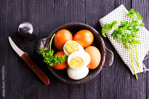 Obraz boiled egg on a plate