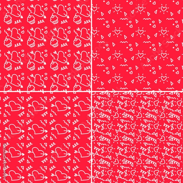 Obraz Vector heart pattern set. St Valentine design elements.