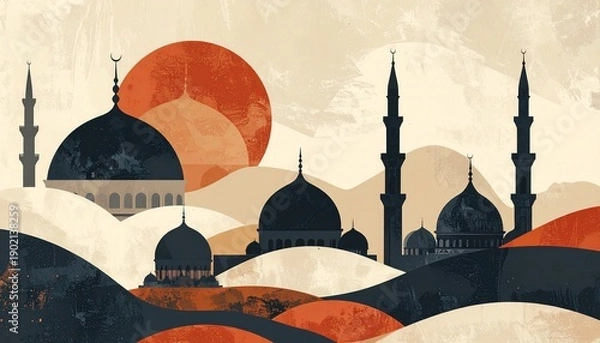 Obraz Mosque in Serene Landscape