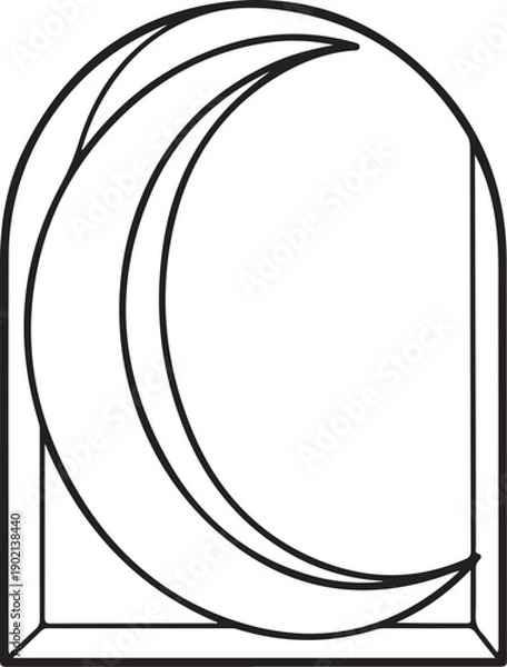 Obraz Crescent Moon Minimal Line Vector Bundle