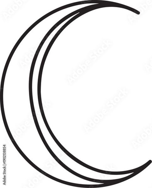 Obraz Crescent Moon Minimal Line Vector Bundle
