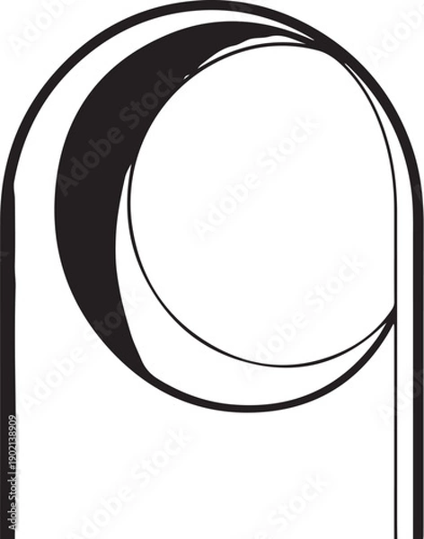 Obraz Crescent Moon Minimal Line Vector Bundle