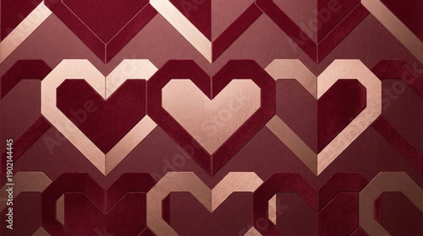 Obraz Heart Pattern Red Gold Harmony Celebration Valentine