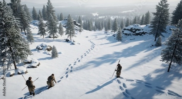 Obraz snow covered trees
