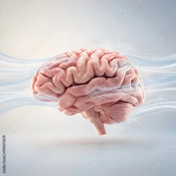 Obraz Human Brain with Flowing Energy Concept
