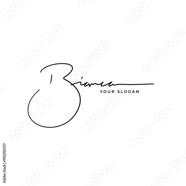 Obraz Bianca name signature logo vector design