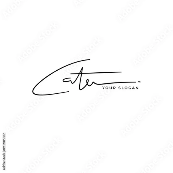 Obraz Cate name signature logo vector design