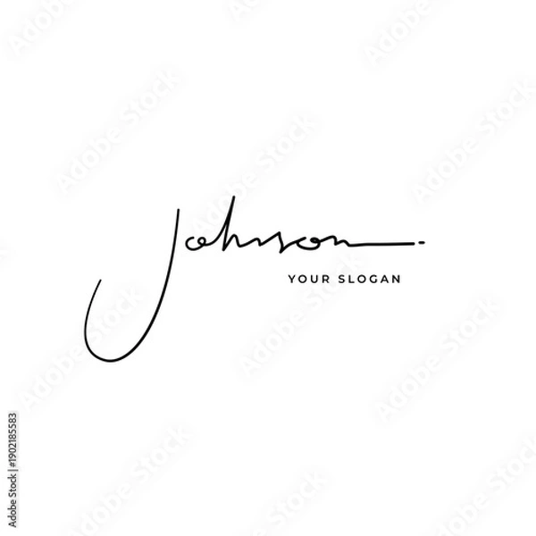 Obraz Johnson name signature logo vector design