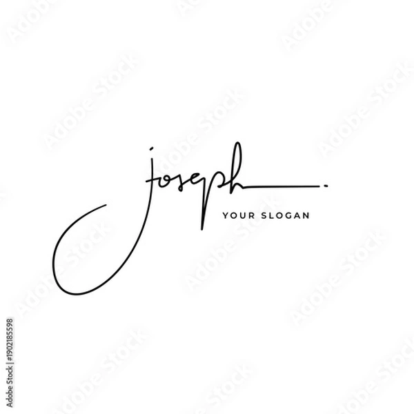 Obraz Joseph name signature logo vector design