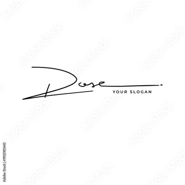 Obraz Rose name signature logo vector design