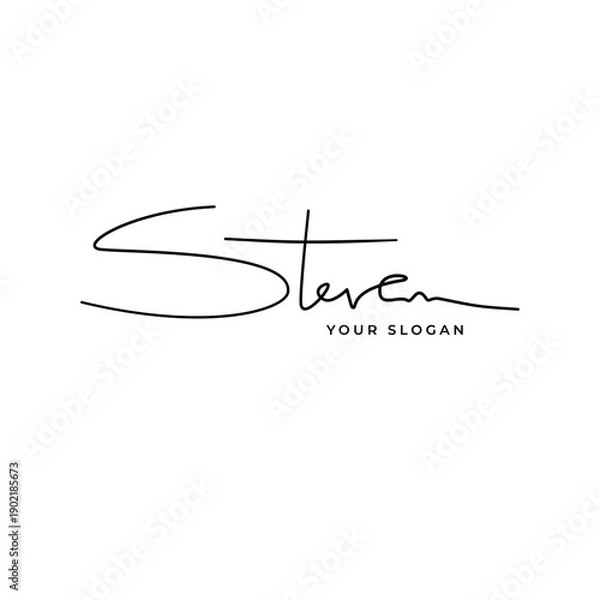 Obraz Steven name signature logo vector design