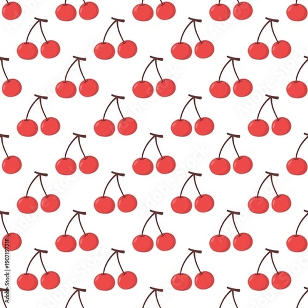 Obraz seamless pattern with red cherry 