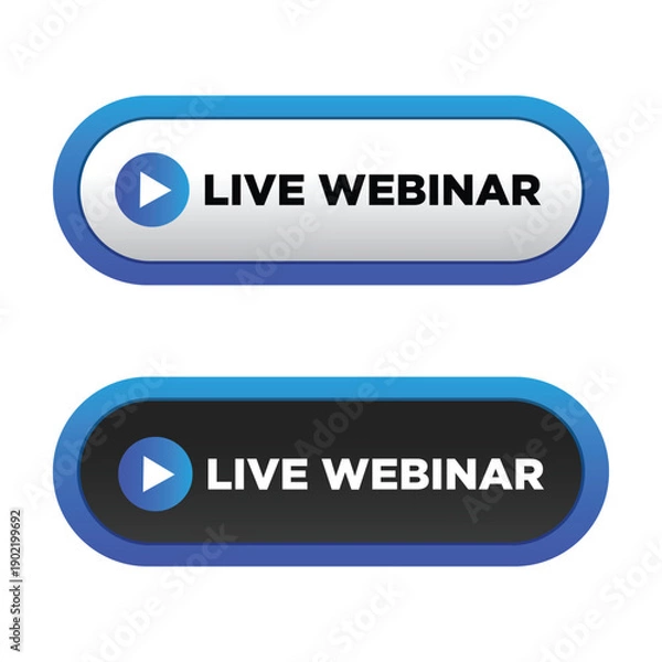 Obraz Live Webinar Button, label. Modern button  for live webinar. Vector stock illustration