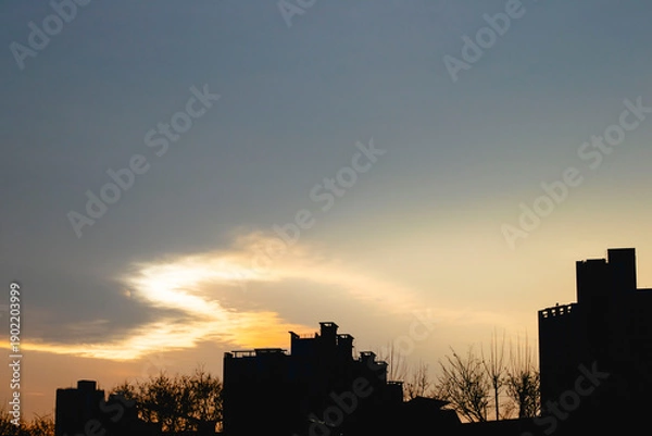 Obraz 도시 속 저녁노을