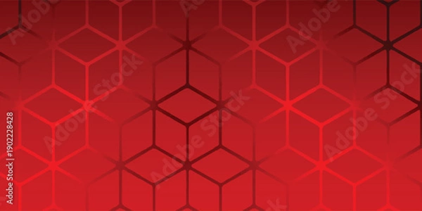 Obraz Deep Red Geometric Hexagon Pattern Background With Subtle Gradient For Design Projects eps10