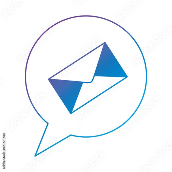 Obraz speech bubble with envelope mail vector illustration design