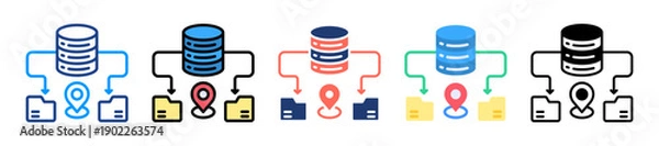 Obraz Data Locality Icon Sheet Multiple Style Collection 