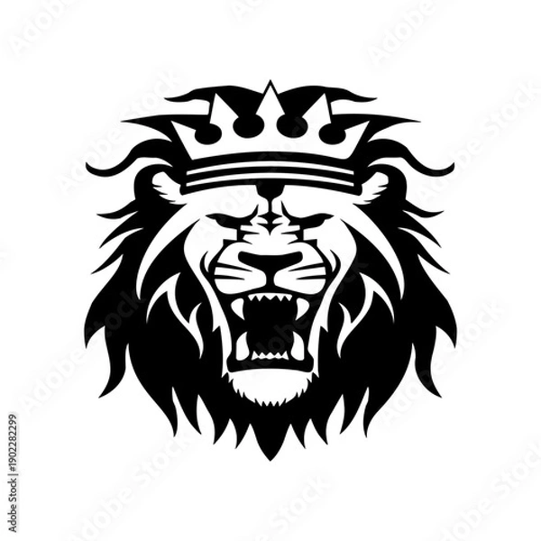 Obraz Roaring Lion King Head Illustration