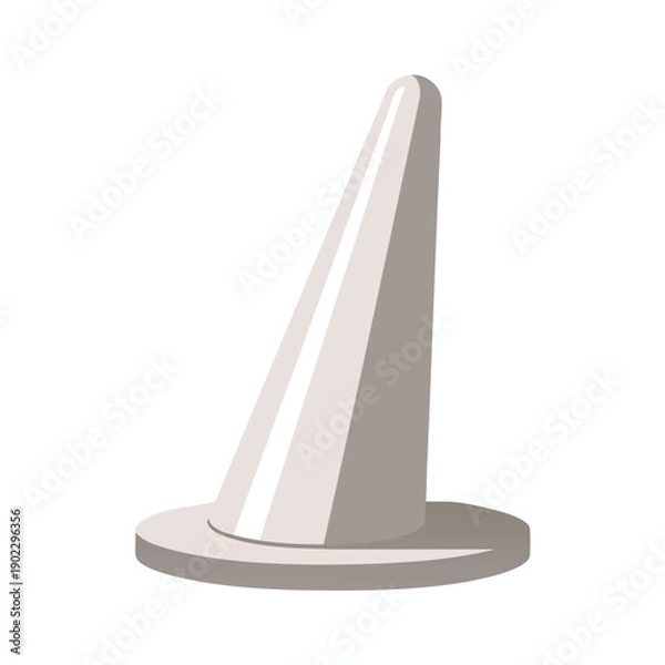 Fototapeta Isolated Beige Conical Object on White Background