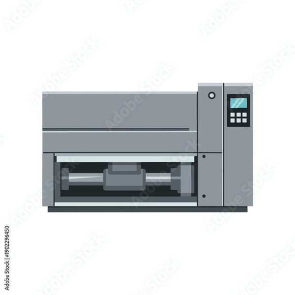 Fototapeta Gray 3D Printer with Control Panel and Open Compartment