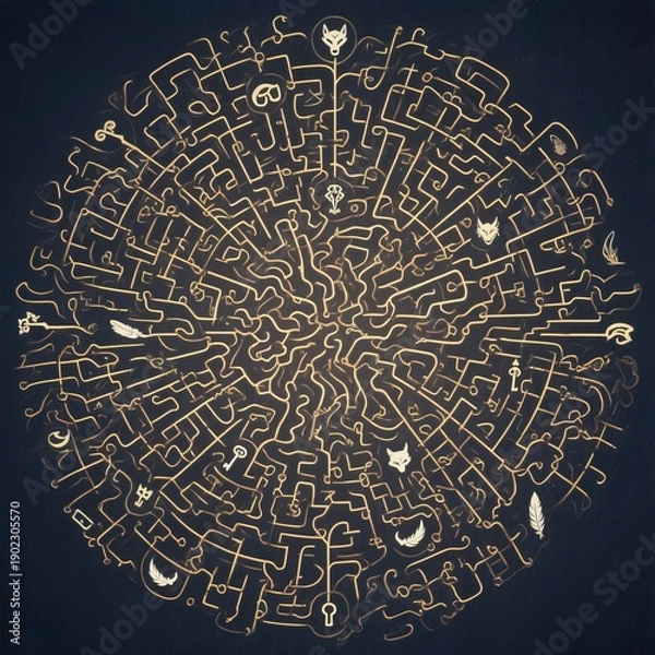 Obraz Folklore Labyrinth Traditional story patterns in web form