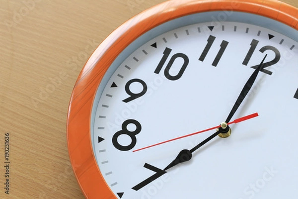 Fototapeta Focus time in clock of seven o'clock for the design in your business concept.