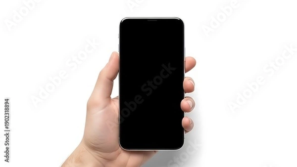 Obraz Hand holding black smartphone