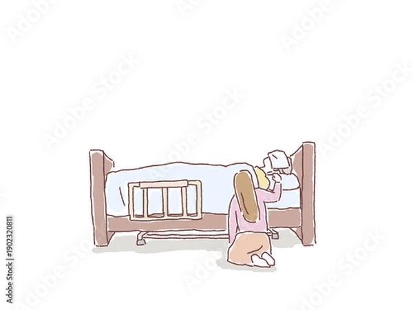 Obraz 介護、福祉のイラスト（看取り、臨終）