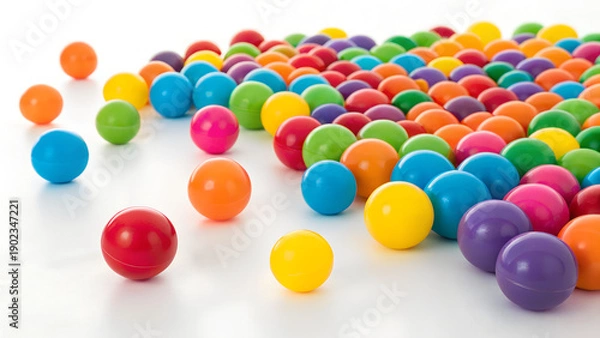 Fototapeta many colored balls , backround white.