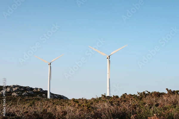 Fototapeta Wind power energy generation turbine