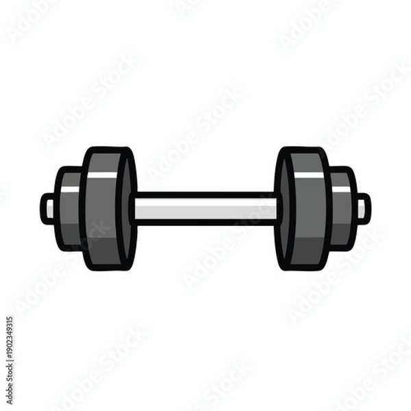 Obraz Gray dumbbell icon on white background