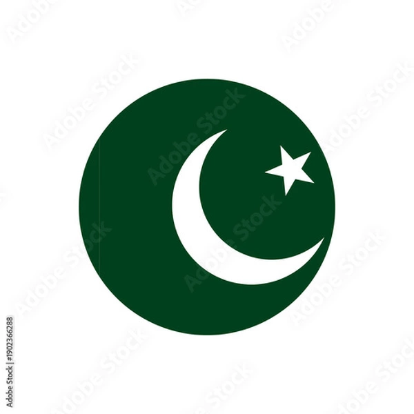 Obraz Pakistan Flag Circle Shape Icon