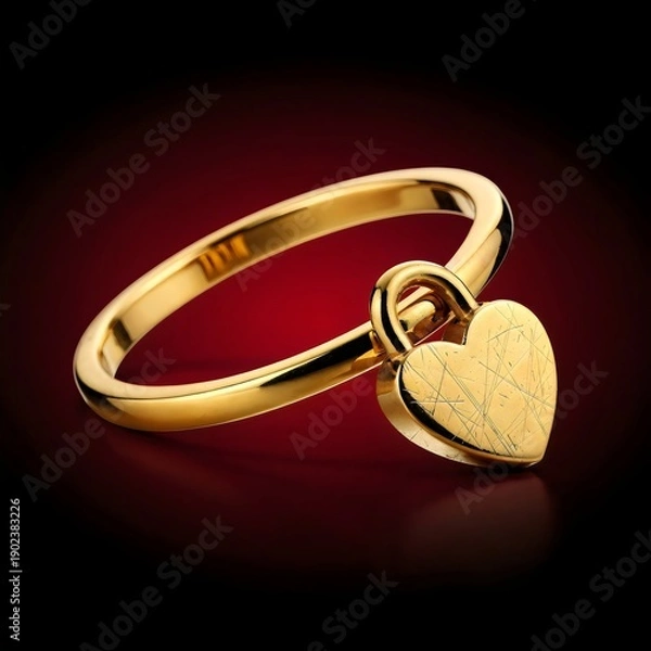 Obraz Luxury Heart Padlock Ring Concept