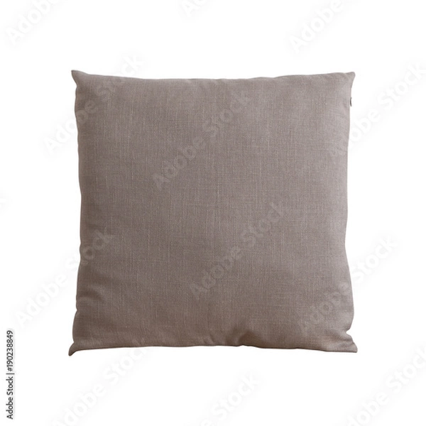 Obraz beige cushion on white background, cut out