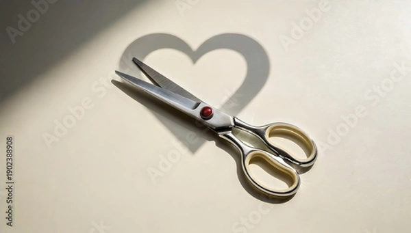 Obraz Love and Separation Symbol with Scissors