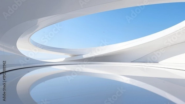 Obraz Modern white architectural structure