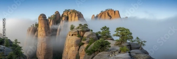 Obraz Stone Towers in Cloud Sea