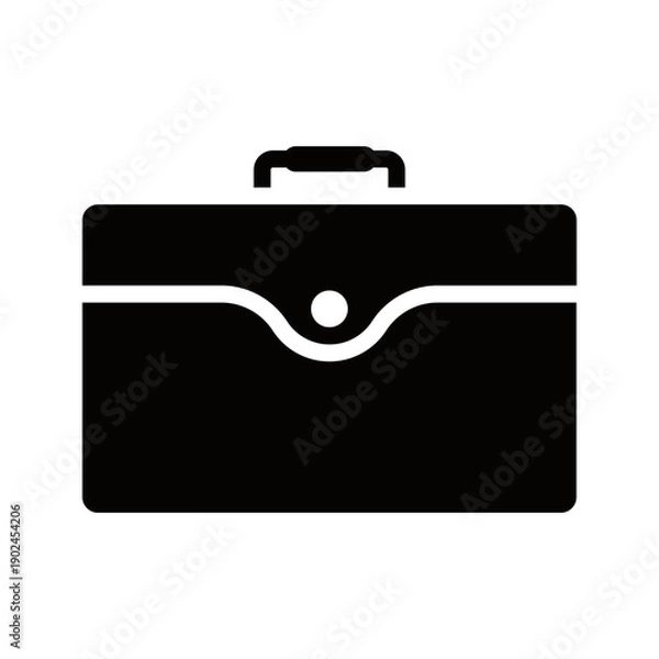 Obraz Briefcase Portfolio Solid Vector Icon for Business