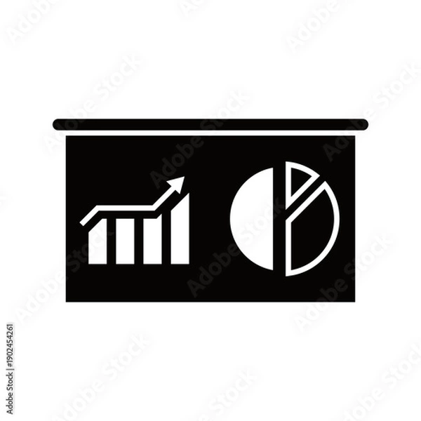 Obraz Analytics Board Business Chart Solid Vector Icon