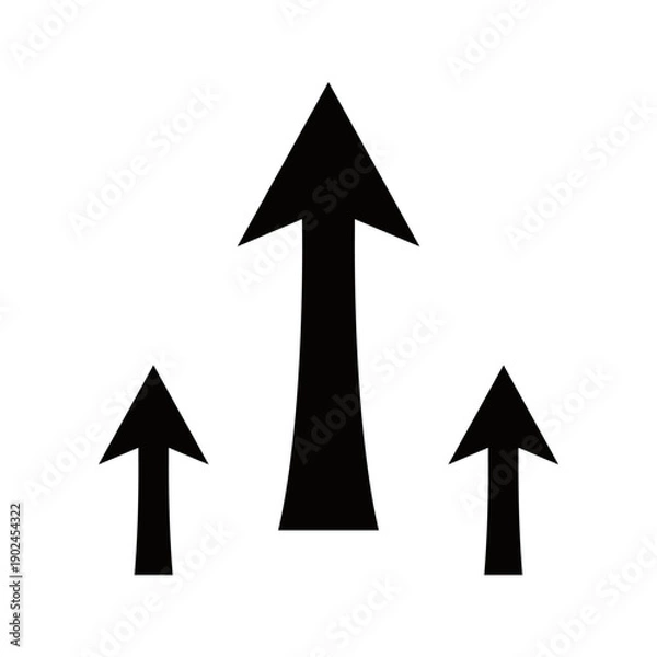 Obraz Upward Arrows Growth Solid Vector Icon