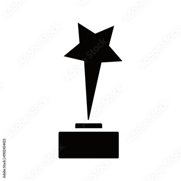 Obraz Star Trophy Award Solid Vector Icon for Achievement