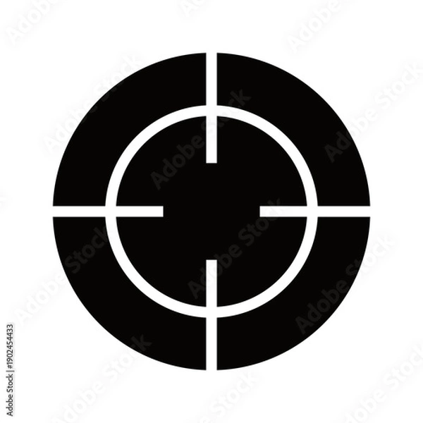 Obraz Target Crosshair Solid Vector Icon for Focus and Accuracy