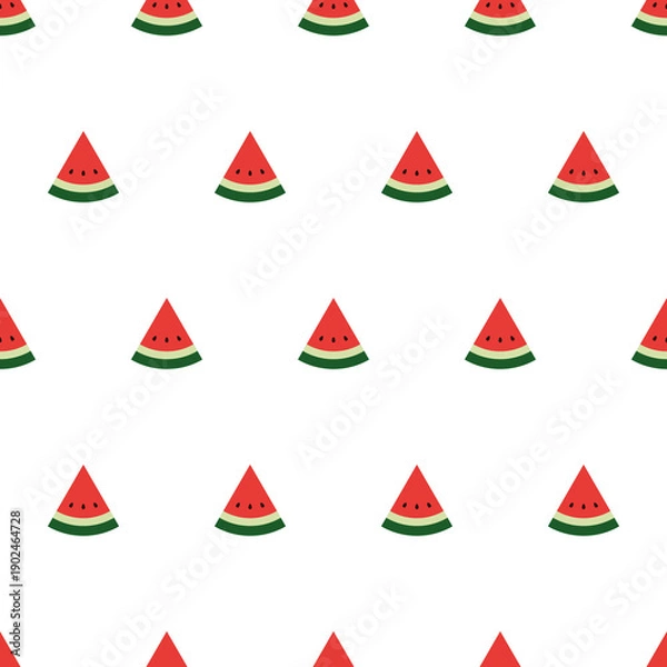 Obraz Seamless watermelon pattern on white background