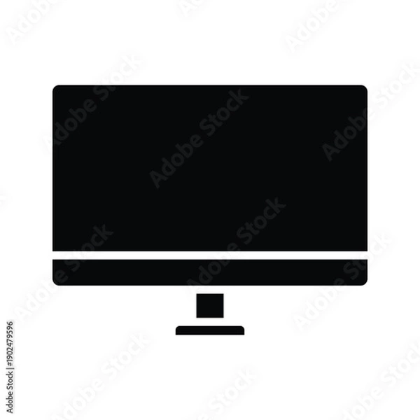 Obraz Computer Monitor Solid Vector Icon for Desktop Display