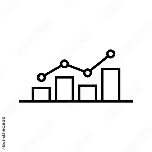 Obraz Bar Chart and Line Graph Analytics Vector Icon