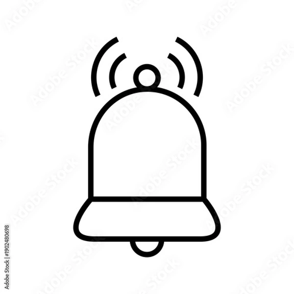 Obraz Notification Bell Vector Icon for Alert and Reminder