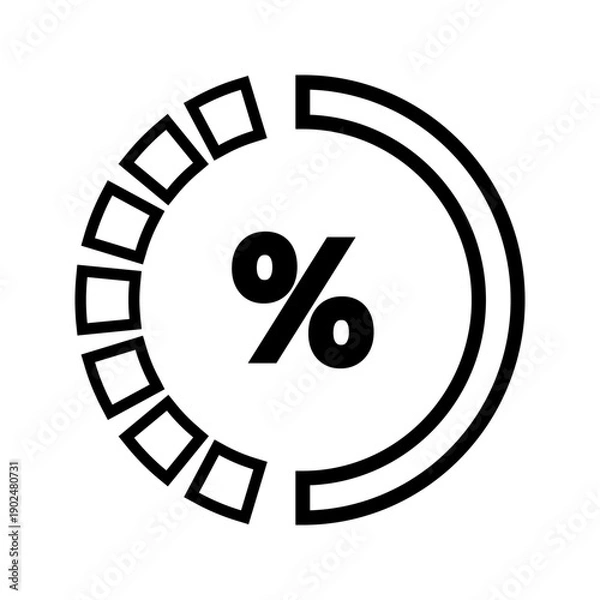 Obraz Percentage Progress Vector Icon for Statistics and Analytics