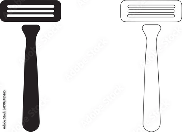 Obraz Three-blade razor. Vector icon.